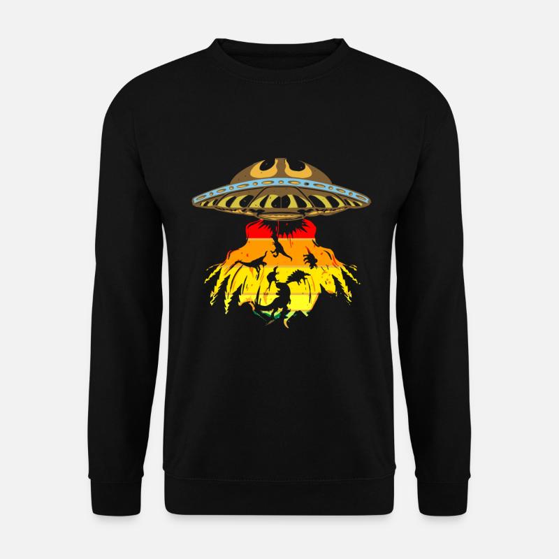 Alien Dinosaur UFO Abduction - Unisex Sweatshirt - black