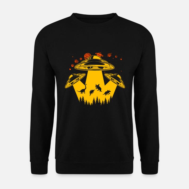 Alien Dinosaur UFO Abduction - Unisex Sweatshirt - black