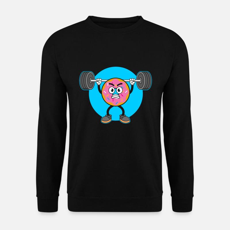 Donut PowerLifting Workout -Gewichtheber - Unisex Pullover - Schwarz