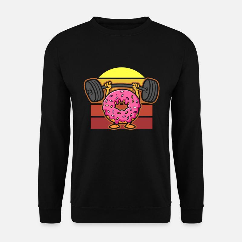 Donut PowerLifting Workout -Gewichtheber - Unisex Pullover - Schwarz