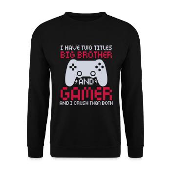 Big Brother Video Gamer New Brother Gaming - Sweat-shirt Unisexe - noir - Devant - Alina (178cm) & Michal (187cm)