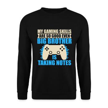 Big Brother Video Gamer New Brother Gaming - Sweat-shirt Unisexe - noir - Devant - Alina (178cm) & Michal (187cm)