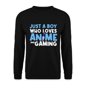 Anime Gaming Otaku Manga Kawaii Japan - Unisex Sweatshirt - black - Front - Alina (178cm) & Michal (187cm)