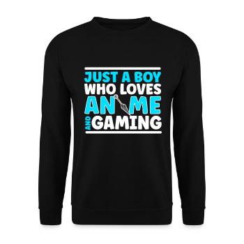 Anime Gaming Otaku Manga Kawaii Japan - Unisex Sweatshirt - black - Front - Alina (178cm) & Michal (187cm)
