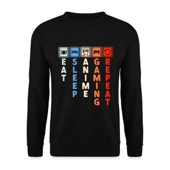 Anime Gaming Otaku Manga Kawaii Japan - Unisex Sweatshirt - black - Front - Alina (178cm) & Michal (187cm)
