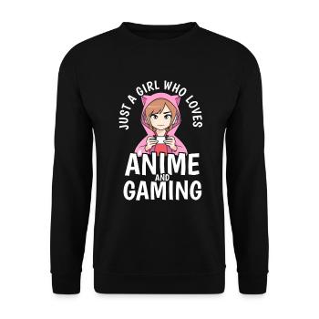 Anime Gaming Otaku Manga Kawaii Japan - Unisex Sweatshirt - black - Front - Alina (178cm) & Michal (187cm)