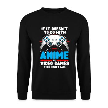 Anime Gaming Otaku Manga Kawaii Japan - Unisex Sweatshirt - black - Front - Alina (178cm) & Michal (187cm)
