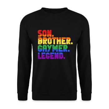 Gaymer LGBT Pride Rainbow Gamer Video Games - Unisex Pullover - Schwarz - Vorne - Alina (178cm) & Michal (187cm)