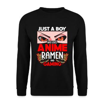 Anime Ramen and Gaming Gamer Anime - Unisex Sweatshirt - black - Front - Alina (178cm) & Michal (187cm)