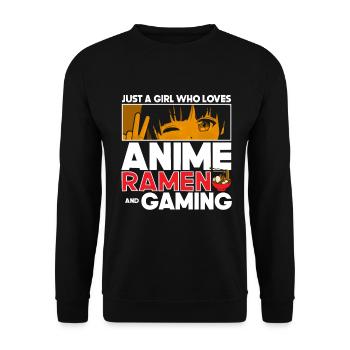 Anime Ramen and Gaming Gamer Anime - Unisex Sweatshirt - black - Front - Alina (178cm) & Michal (187cm)
