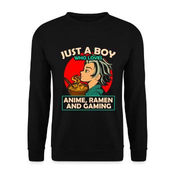 Anime Ramen and Gaming Gamer Anime - Unisex Sweatshirt - black - Front - Alina (178cm) & Michal (187cm)