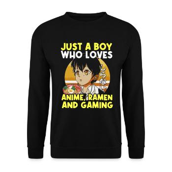 Anime Ramen and Gaming Gamer Anime - Unisex Sweatshirt - black - Front - Alina (178cm) & Michal (187cm)
