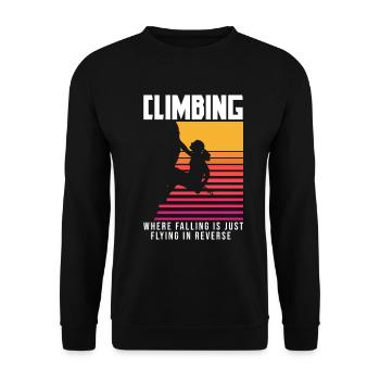 Klettern Mountain Boulder Climble Climber - Unisex Pullover - Schwarz - Vorne - Alina (178cm) & Michal (187cm)