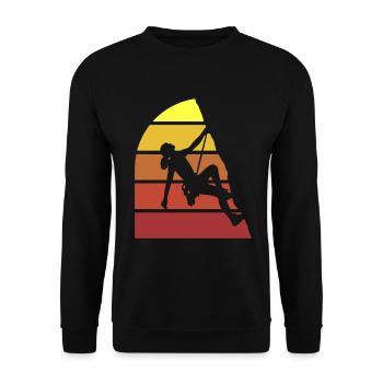 Klettern Mountain Boulder Climble Climber - Unisex Pullover - Schwarz - Vorne - Alina (178cm) & Michal (187cm)