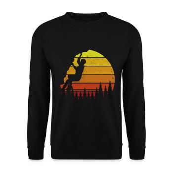 Klettern Mountain Boulder Climble Climber - Unisex Pullover - Schwarz - Vorne - Alina (178cm) & Michal (187cm)