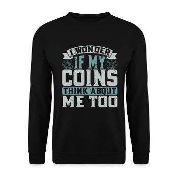 Collectionneurs de pièces de monnaie Numismatique Collectionner des pièces de monnaie - Sweat-shirt Unisexe - noir - Devant - Alina (178cm) & Michal (187cm)
