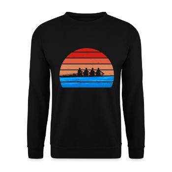 Rowboot Der Crew Boot Rowboot Rower Rowes Rower - Unisex Pullover - Schwarz - Vorne - Alina (178cm) & Michal (187cm)