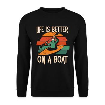 Rowboot Der Crew Boot Rowboot Rower Rowes Rower - Unisex Pullover - Schwarz - Vorne - Alina (178cm) & Michal (187cm)