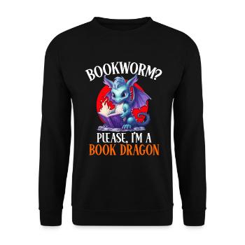 Dragons et livres Nerd Dragon Lover - Sweat-shirt Unisexe - noir - Devant - Alina (178cm) & Michal (187cm)