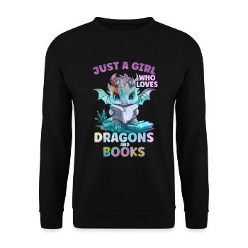 Dragons et livres Nerd Dragon Lover - Sweat-shirt Unisexe - noir - Devant - Alina (178cm) & Michal (187cm)