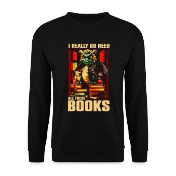 Dragons et livres Nerd Dragon Lover - Sweat-shirt Unisexe - noir - Devant - Alina (178cm) & Michal (187cm)