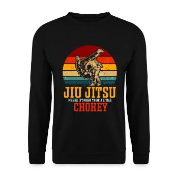 Jiu Jitsu Brésilien BJJ MMA Grappling - Sweat-shirt Unisexe - noir - Devant - Alina (178cm) & Michal (187cm)