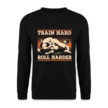 Jiu Jitsu Brésilien BJJ MMA Grappling - Sweat-shirt Unisexe - noir - Devant - Alina (178cm) & Michal (187cm)