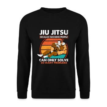 Jiu Jitsu Brésilien BJJ MMA Grappling - Sweat-shirt Unisexe - noir - Devant - Alina (178cm) & Michal (187cm)
