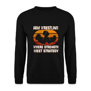 Arm Wrestling Armwrestling Arm Wrestler - Unisex Sweatshirt - black - Front - Alina (178cm) & Michal (187cm)