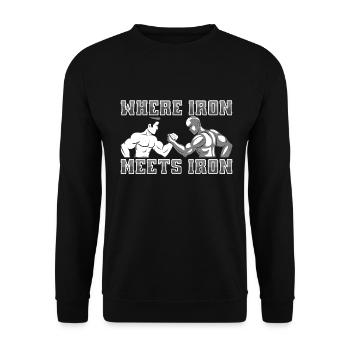 Arm Wrestling Armwrestling Arm Wrestler - Unisex Sweatshirt - black - Front - Alina (178cm) & Michal (187cm)