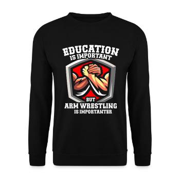 Arm Wrestling Armwrestling Arm Wrestler - Unisex Sweatshirt - black - Front - Alina (178cm) & Michal (187cm)