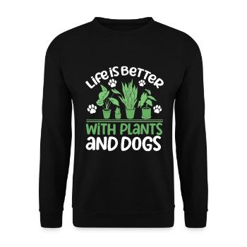 Plants, Dog Lover, Garden Gardener, Gardener - Unisex Sweatshirt - black - Front - Alina (178cm) & Michal (187cm)