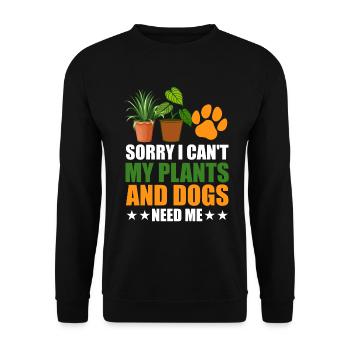 Plants, Dog Lover, Garden Gardener, Gardener - Unisex Sweatshirt - black - Front - Alina (178cm) & Michal (187cm)