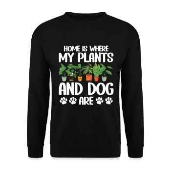Plants, Dog Lover, Garden Gardener, Gardener - Unisex Sweatshirt - black - Front - Alina (178cm) & Michal (187cm)