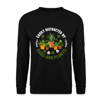 Plants, Dog Lover, Garden Gardener, Gardener - Unisex Sweatshirt - black - Front - Alina (178cm) & Michal (187cm)