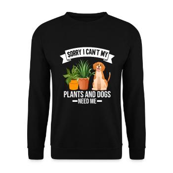 Plants, Dog Lover, Garden Gardener, Gardener - Unisex Sweatshirt - black - Front - Alina (178cm) & Michal (187cm)