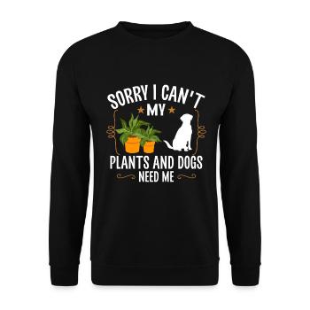 Plants, Dog Lover, Garden Gardener, Gardener - Unisex Sweatshirt - black - Front - Alina (178cm) & Michal (187cm)