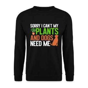 Plants, Dog Lover, Garden Gardener, Gardener - Unisex Sweatshirt - black - Front - Alina (178cm) & Michal (187cm)