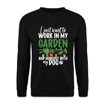 Plants, Dog Lover, Garden Gardener, Gardener - Unisex Sweatshirt - black - Front - Alina (178cm) & Michal (187cm)