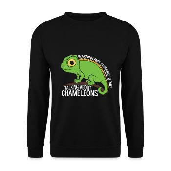 Caméléon Reptile Gardien de Zoo lézard Safari - Sweat-shirt Unisexe - noir - Devant - Alina (178cm) & Michal (187cm)