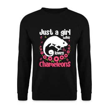 Caméléon Reptile Gardien de Zoo lézard Safari - Sweat-shirt Unisexe - noir - Devant - Alina (178cm) & Michal (187cm)