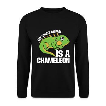 Caméléon Reptile Gardien de Zoo lézard Safari - Sweat-shirt Unisexe - noir - Devant - Alina (178cm) & Michal (187cm)