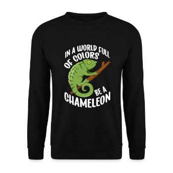 Caméléon Reptile Gardien de Zoo lézard Safari - Sweat-shirt Unisexe - noir - Devant - Alina (178cm) & Michal (187cm)