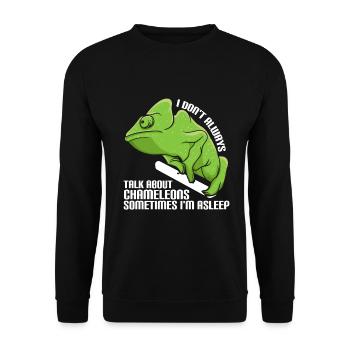 Caméléon Reptile Gardien de Zoo lézard Safari - Sweat-shirt Unisexe - noir - Devant - Alina (178cm) & Michal (187cm)