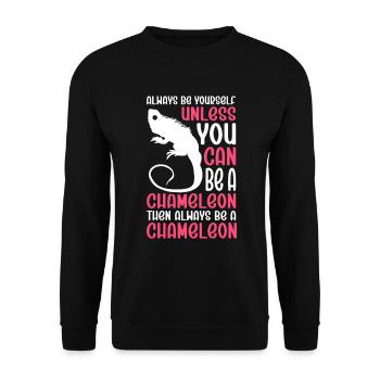 Caméléon Reptile Gardien de Zoo lézard Safari - Sweat-shirt Unisexe - noir - Devant - Alina (178cm) & Michal (187cm)