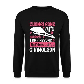 Caméléon Reptile Gardien de Zoo lézard Safari - Sweat-shirt Unisexe - noir - Devant - Alina (178cm) & Michal (187cm)