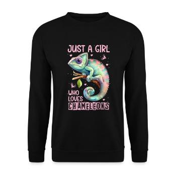 Caméléon Reptile Gardien de Zoo lézard Safari - Sweat-shirt Unisexe - noir - Devant - Alina (178cm) & Michal (187cm)