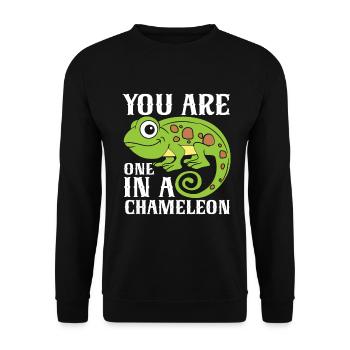 Caméléon Reptile Gardien de Zoo lézard Safari - Sweat-shirt Unisexe - noir - Devant - Alina (178cm) & Michal (187cm)