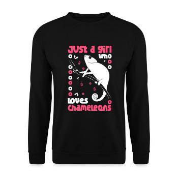 Caméléon Reptile Gardien de Zoo lézard Safari - Sweat-shirt Unisexe - noir - Devant - Alina (178cm) & Michal (187cm)