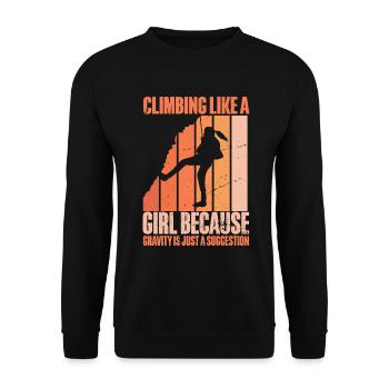 Grimpeur Escalade Montagne - Sweat-shirt Unisexe - noir - Devant - Alina (178cm) & Michal (187cm)